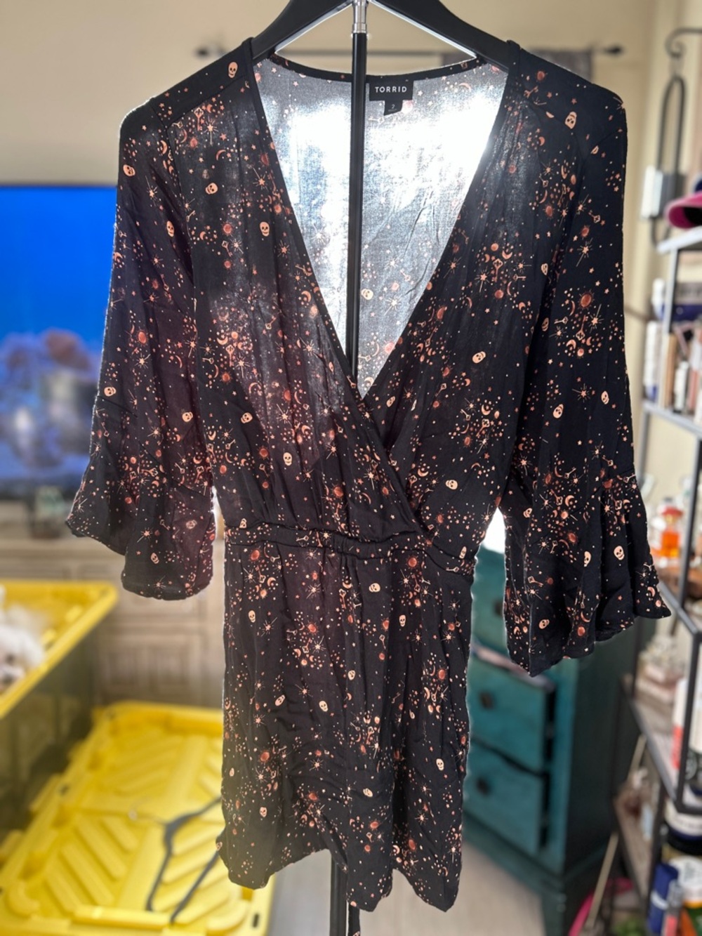 Torrid Black long shirt with Orange Skull Scatter, NTW very comfortable.